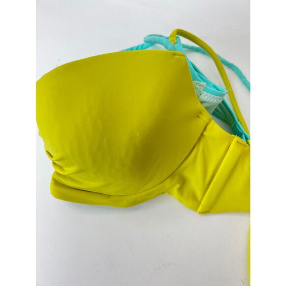 Victoria's Secret Neon Color Block Bikini Top Size 34A - Picture 5 of 5